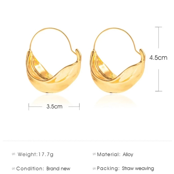 Gold Flower Basket Earrings - Picture 2 of 3